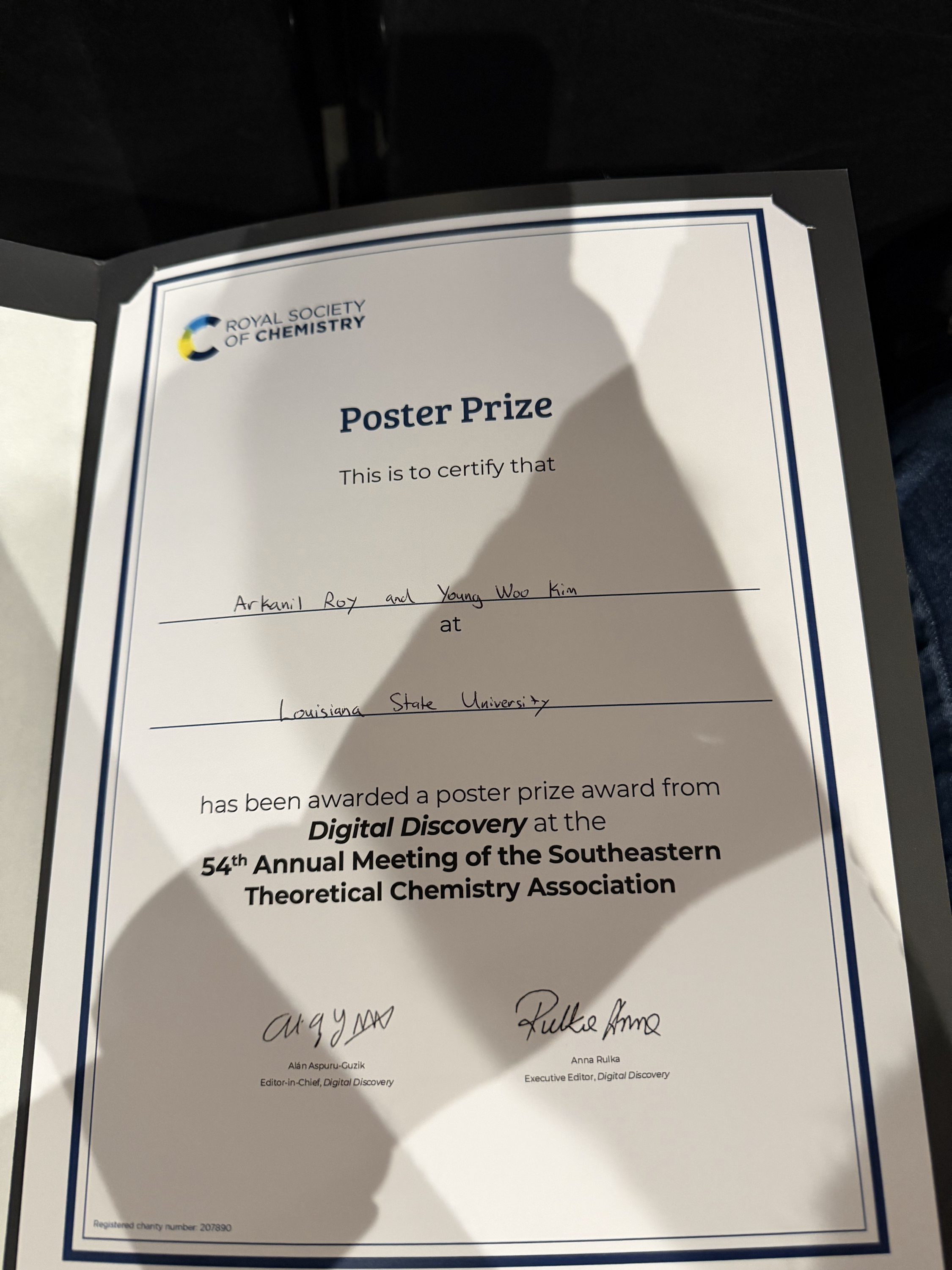 Digital Discovery poster prize at SETCA 2026